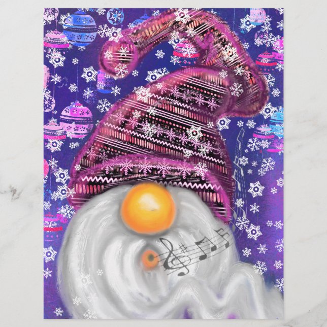 Gelukkige Kerstmis Gnome Letterhead Briefhoofd (Achterkant)