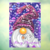 Gelukkige Kerstmis Gnome Venster Cling Raamsticker (Vel 3)