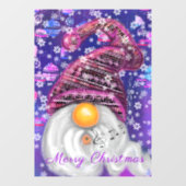 Gelukkige Kerstmis Gnome Venster Cling Raamsticker (Vel)