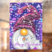 Gelukkige Kerstmis Gnome Venster Cling Raamsticker (Vel 2)