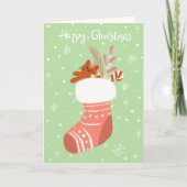 Gelukkige Kerstmis Grappige Kitty Kat Kous Feestdagen Kaart (Voorkant)