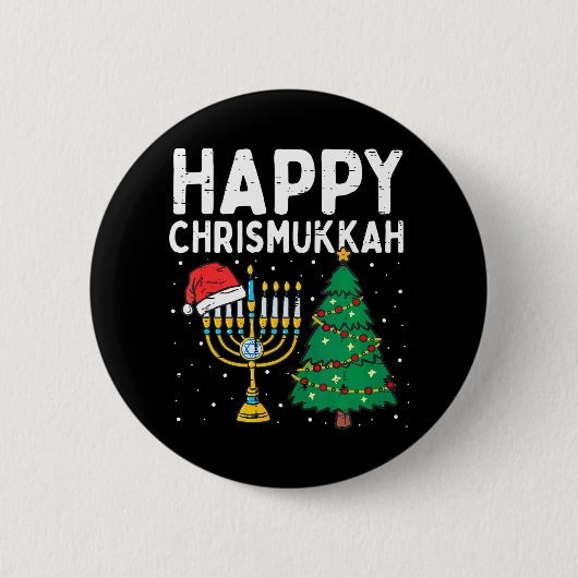 Gelukkige Kerstmis Joodse Kerstmis Chanoeka Ronde Button 5,7 Cm (Voorkant)
