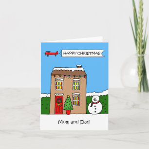 Gelukkige Kerstmis Mam en Pap Kaart