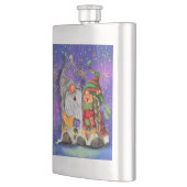 Gelukkige Kerstmis Paar Gnomen Flask Flacon (Links)
