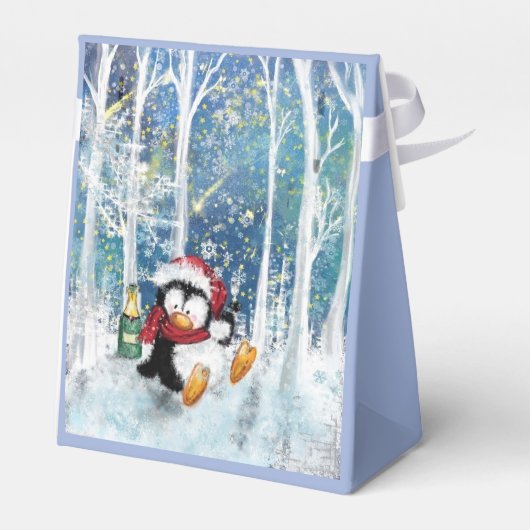 Gelukkige Kerstmis Pinguïn Grappige Gift Box Bedankdoosjes (Achterkant)