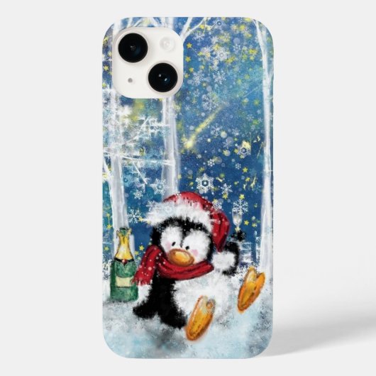 Gelukkige Kerstmis Pinguïn iPhone Case (Achterkant)