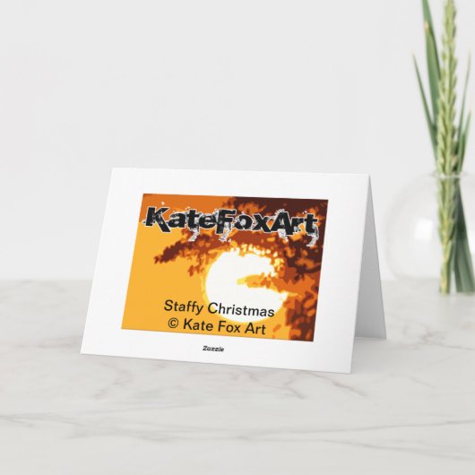 Gelukkige Kerstmis Staffy Feestdagen Kaart (Achterkant)