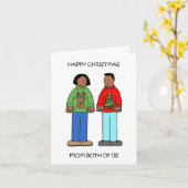 Gelukkige Kerstmis van Afrikaans Amerikaans Paar Kaart (Gele Bloem)