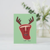 Gelukkige Kerstmis van de neus van het Rendier van Feestdagenkaart (Staand voorkant)