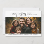 Gelukkige Kerstmis Vier Fotokaart Feestdagenkaart (Voorkant)