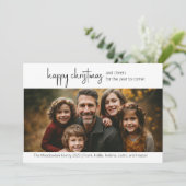 Gelukkige Kerstmis Vier Fotokaart Feestdagenkaart (Staand voorkant)