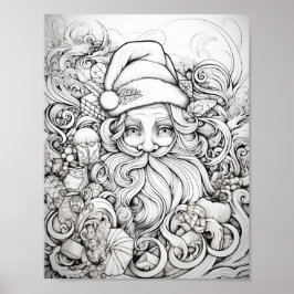 Gelukkige Kerstmis Volwassen Kleuring Poster