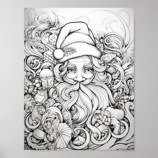 Gelukkige Kerstmis Volwassen Kleuring Poster (Voorkant)