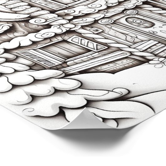 Gelukkige Kerstmis Volwassen Kleuring Poster (Hoek)