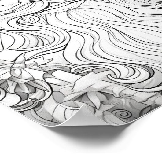 Gelukkige Kerstmis Volwassen Kleuring Poster (Hoek)