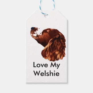 Gelukkige Kerstmis Welsh Springer Spaniel Cadeaulabel