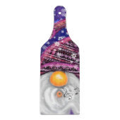 Gelukkige Kerstmiskabouter in Paarse Petten snijpl Snijplank (Voorkant)