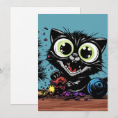 Gelukkige Kerstmiskat Feestdagenkaart (Voorkant / Achterkant)