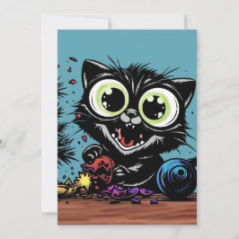 Gelukkige Kerstmiskat Feestdagenkaart