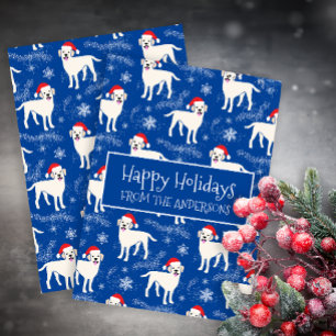 Gelukkige Kerstmislabradors in de Sneeuw Feestdagenkaart