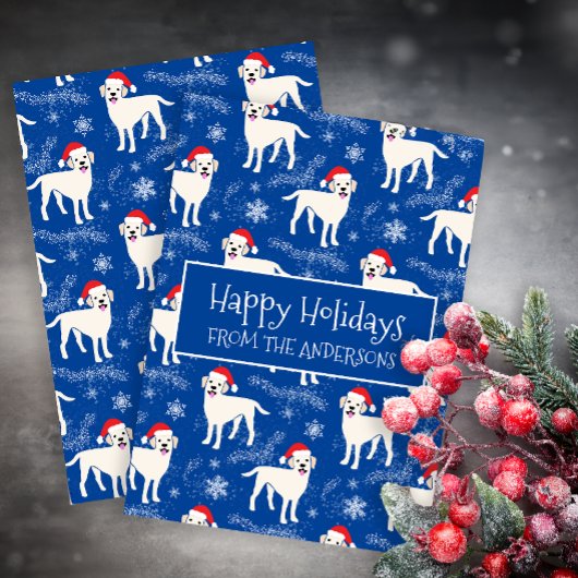 Gelukkige Kerstmislabradors in de Sneeuw Feestdagenkaart