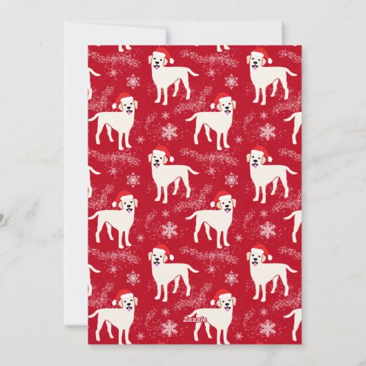 Gelukkige Kerstmislabradors in de Sneeuw Feestdagenkaart (Achterkant)