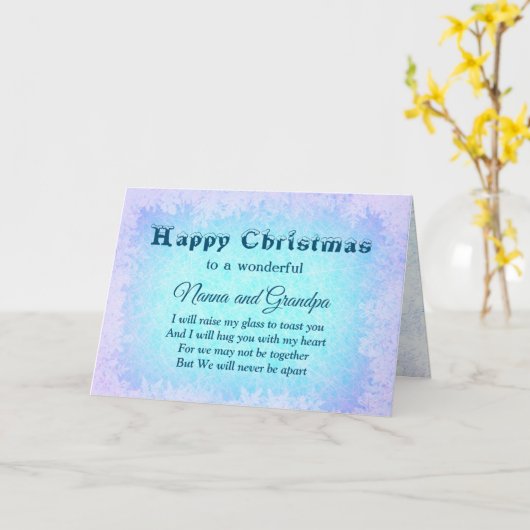 Gelukkige Kerstmiszoon en Nanna & Opa Afstand Kaart (Gele Bloem)