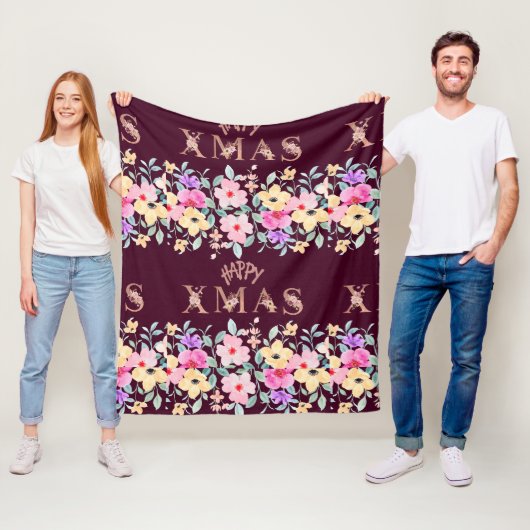 Gelukkige Kerstvakantie Elegant Fleece Deken (In situ)