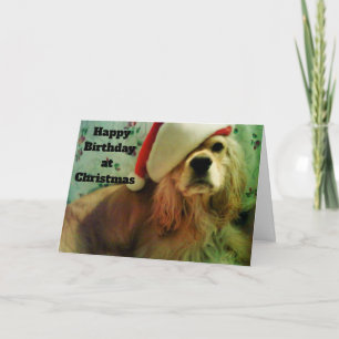GELUKKIGE KERSTVERJAARDAG VAN COCKER SPANIEL FEESTDAGEN KAART