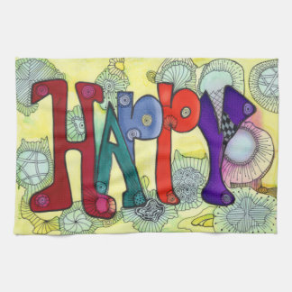 Gelukkige keukenhanddoek