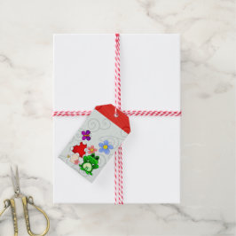 Gelukkige kikker in de lente VERJAARDAG BLANK Cadeaulabel