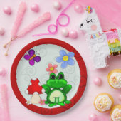 Gelukkige kikker in het voorjaar VERJAARDAG Papieren Bordje (Feest)