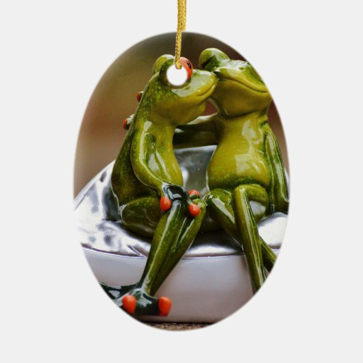 Gelukkige Kikkers Keramisch Ornament (Voorkant)