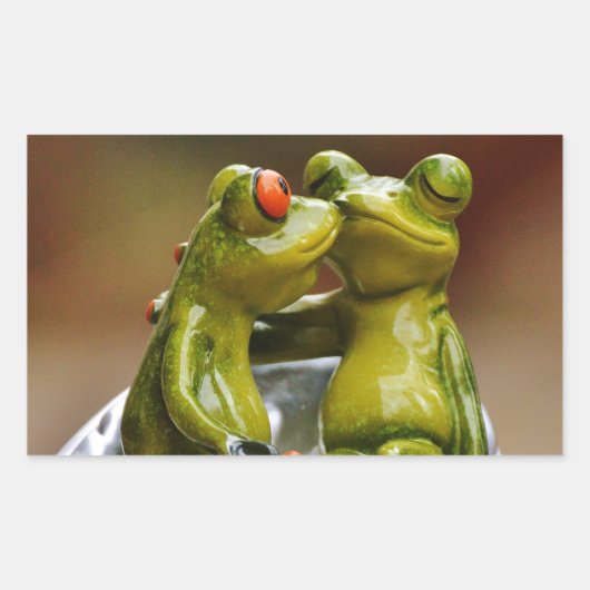 Gelukkige Kikkers Rechthoekige Sticker (Voorkant)