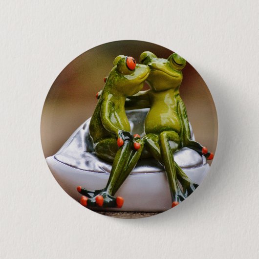 Gelukkige Kikkers Ronde Button 5,7 Cm (Voorkant)