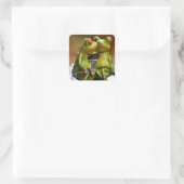 Gelukkige Kikkers Vierkante Sticker (Tas)