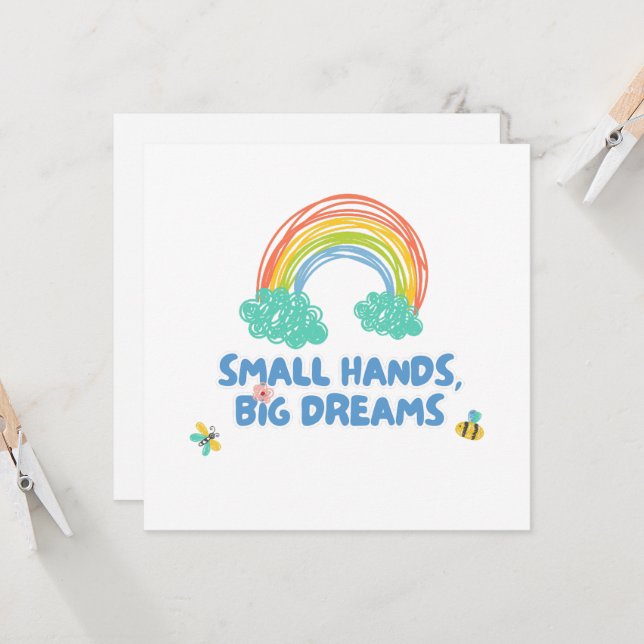 Gelukkige kinder Dag van de Kinderen Kleine Handen (Voorkant / Achterkant in situ)