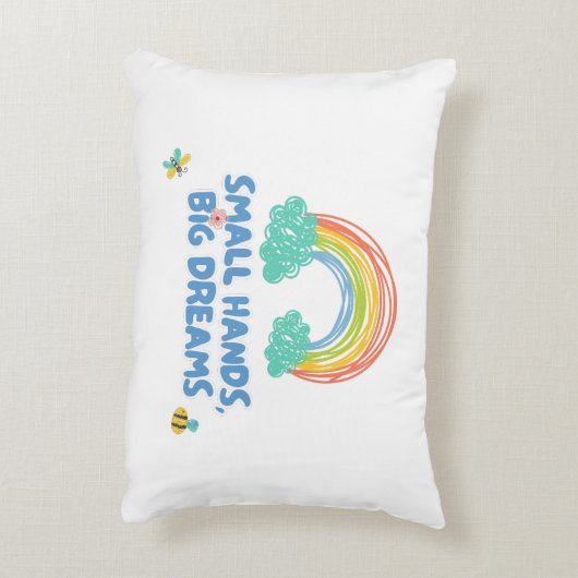 Gelukkige kinder Dag van de Kinderen Kleine Handen Accent Kussen (Achterkant (Verticaal))