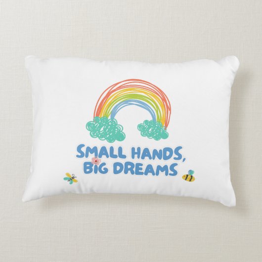 Gelukkige kinder Dag van de Kinderen Kleine Handen Accent Kussen (Achterkant)
