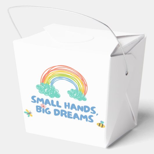 Gelukkige kinder Dag van de Kinderen Kleine Handen Bedankdoosjes (Achterkant)