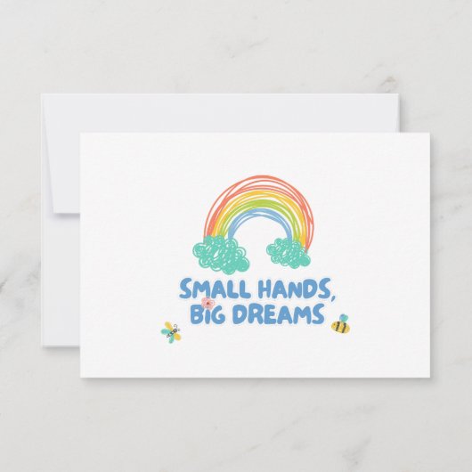 Gelukkige kinder Dag van de Kinderen Kleine Handen Bedankkaart (Achterkant)