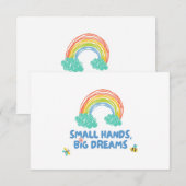 Gelukkige kinder Dag van de Kinderen Kleine Handen Bedankkaart (Voorkant / Achterkant)