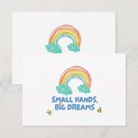 Gelukkige kinder Dag van de Kinderen Kleine Handen Bedankkaart (Voorkant / Achterkant)