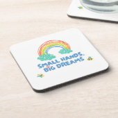 Gelukkige kinder Dag van de Kinderen Kleine Handen Bier Onderzetter (Linkerzijde)