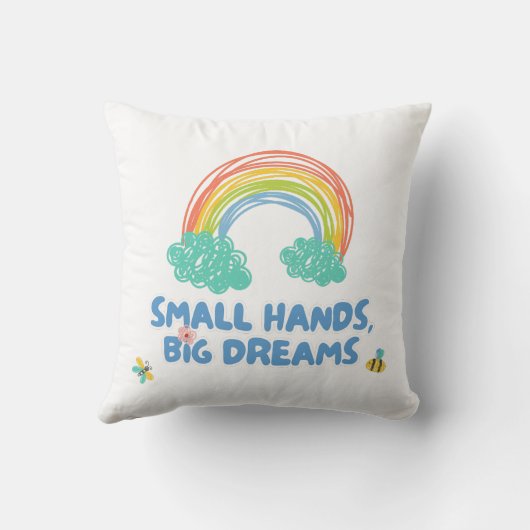 Gelukkige kinder Dag van de Kinderen Kleine Handen Kussen (Achterkant)