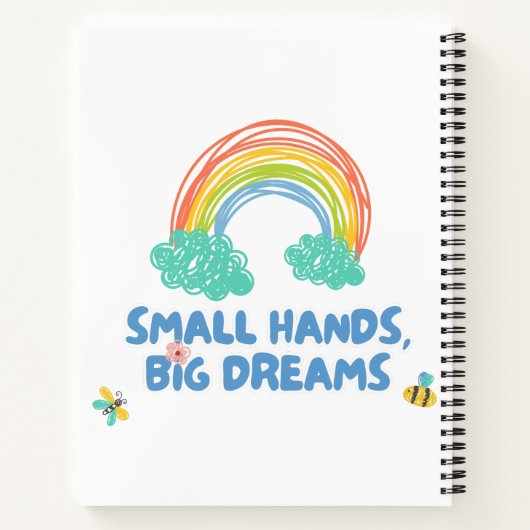 Gelukkige kinder Dag van de Kinderen Kleine Handen Notitieboek (Achterkant)