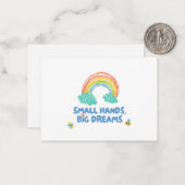 Gelukkige kinder Dag van de Kinderen Kleine Handen Notitiekaartje (Voorkant / Achterkant in situ)