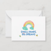 Gelukkige kinder Dag van de Kinderen Kleine Handen Notitiekaartje (Achterkant)