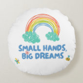 Gelukkige kinder Dag van de Kinderen Kleine Handen Rond Kussen (Voorkant)