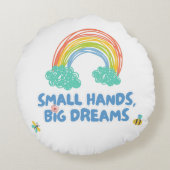 Gelukkige kinder Dag van de Kinderen Kleine Handen Rond Kussen (Achterkant)